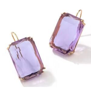 Anthropologie purple and gold vintage inspired drop earrings